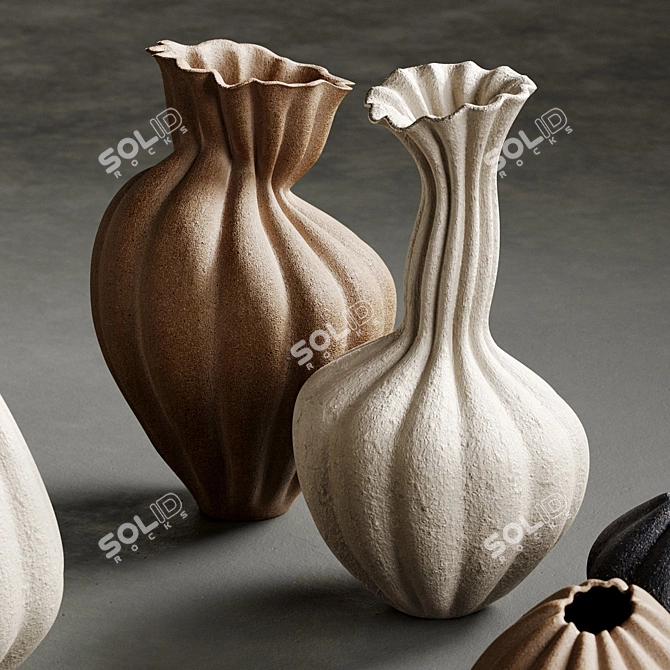 Elegant Decorative Vases Collection 3D model image 5