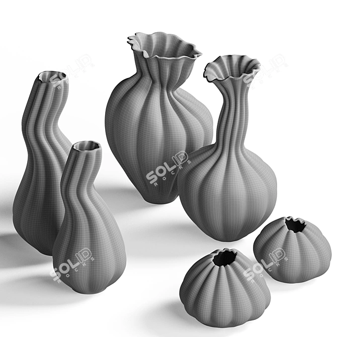 Elegant Decorative Vases Collection 3D model image 6