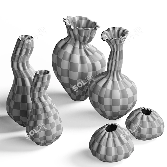 Elegant Decorative Vases Collection 3D model image 7