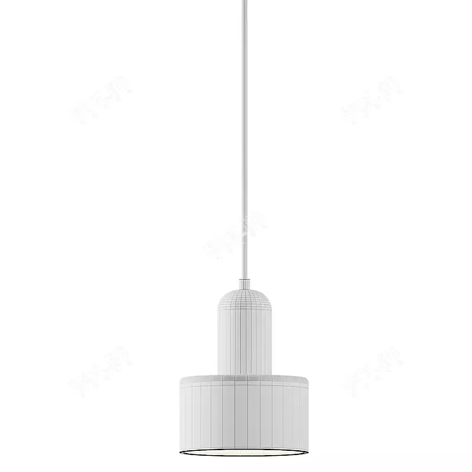 Travertine Stone Pendant Light - Chic Modern Décor 3D model image 2