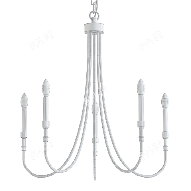 Farmhouse 5-Light Chandelier Lighting 3D model image 2