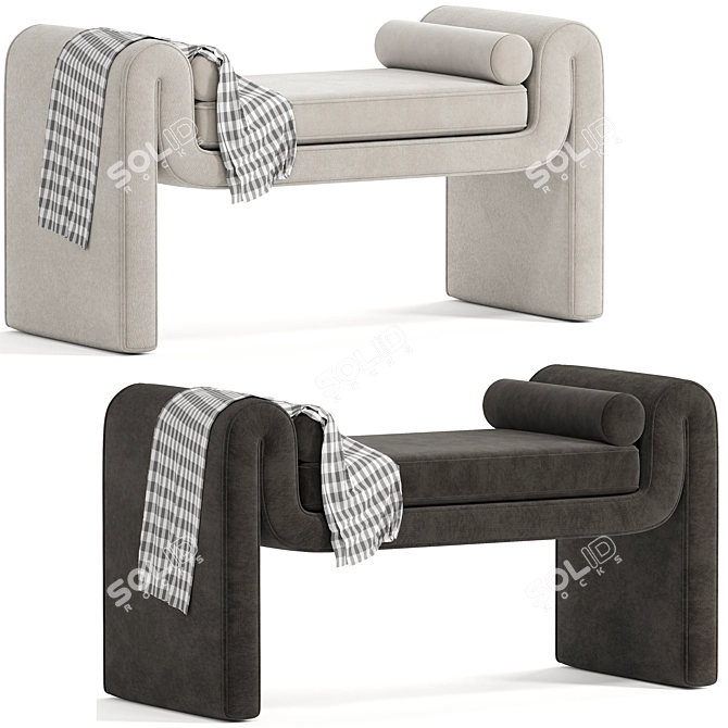 Elegant Mitchell Accent Bench Solution 3D model image 1