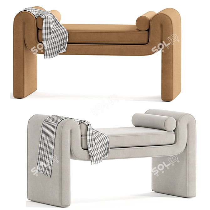 Elegant Mitchell Accent Bench Solution 3D model image 2