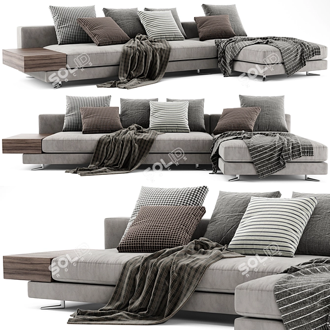 Modern White Minotti Sofa Set 3D model image 1