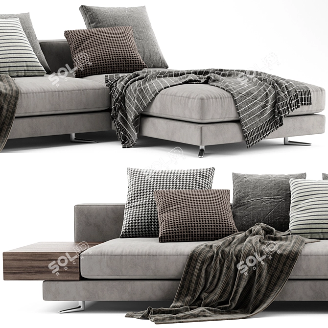 Modern White Minotti Sofa Set 3D model image 2