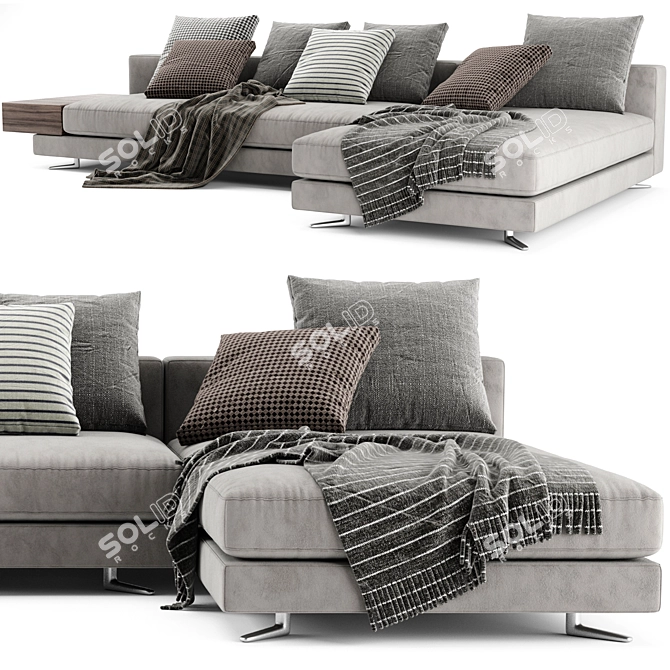 Modern White Minotti Sofa Set 3D model image 3