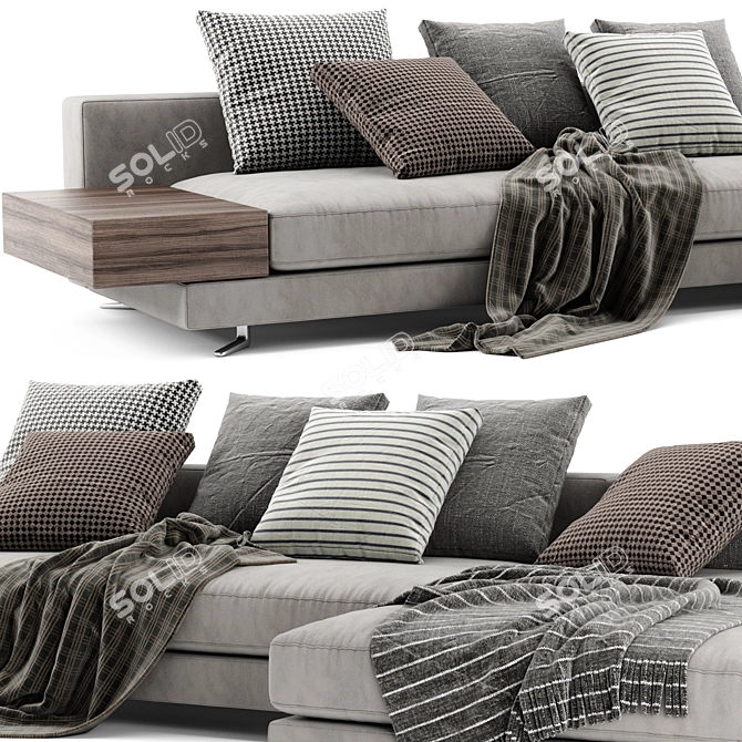 Modern White Minotti Sofa Set 3D model image 4