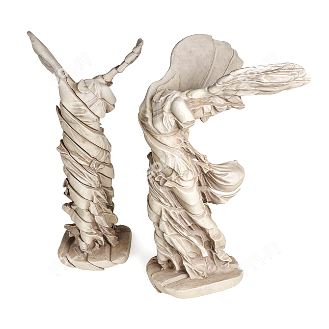 Nike Samothrace Stripes Metal Sculpture 3D model image 2