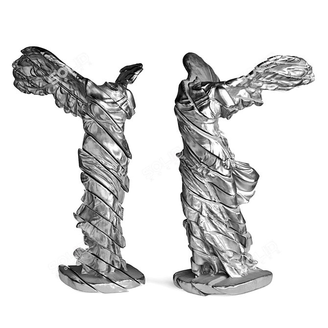 Nike Samothrace Stripes Metal Sculpture 3D model image 4