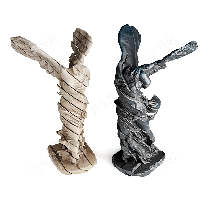 Nike Samothrace Stripes Metal Sculpture 3D model image 5