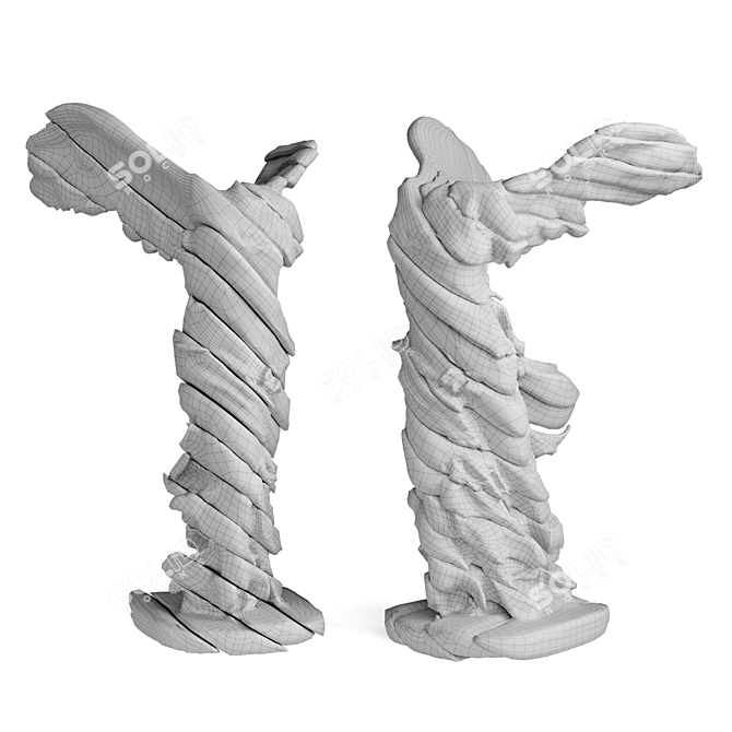 Nike Samothrace Stripes Metal Sculpture 3D model image 6