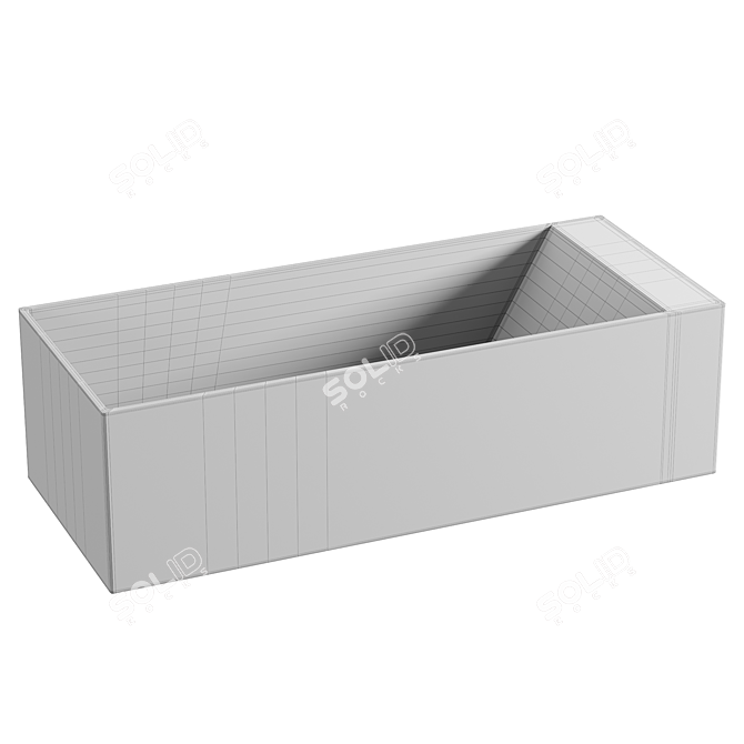 Modern Rectangular Bathtub: KORNER 3D model image 3