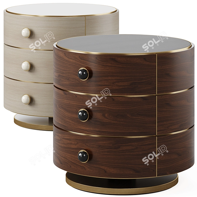 Elegant Parma Bedside Table 3D model image 1