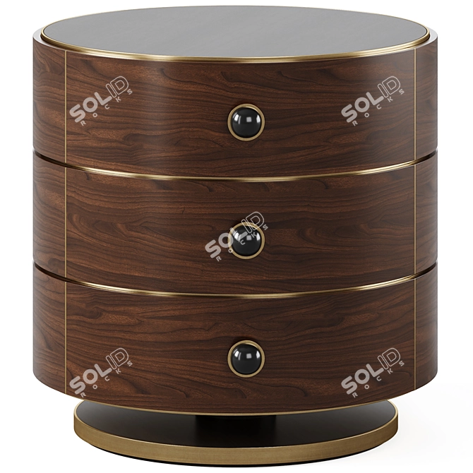 Elegant Parma Bedside Table 3D model image 2