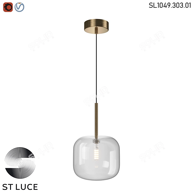 St Luce LED Glass Pendant 3D model image 1