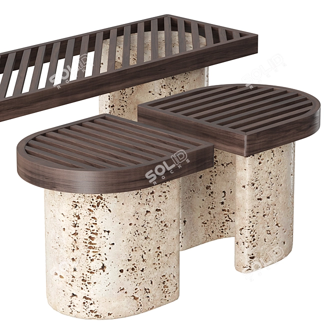 Minimalistic TRACKS Bench by Dan Yeffet 3D model image 2