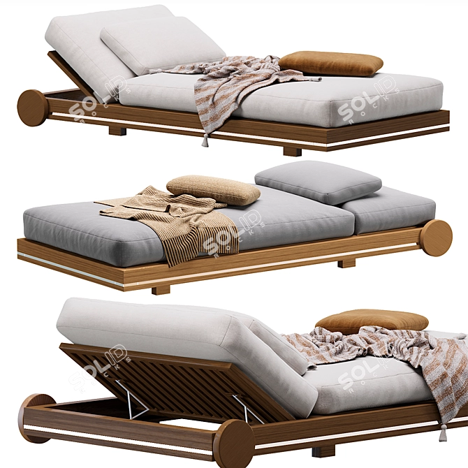 Elegant Portofino Sun Lounger Design 3D model image 1