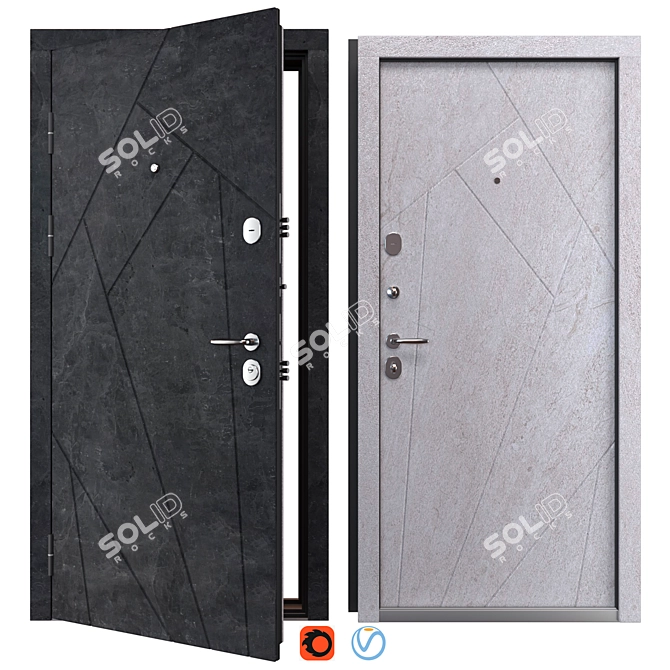 Flash Metal Entry Door Kit 3D model image 1