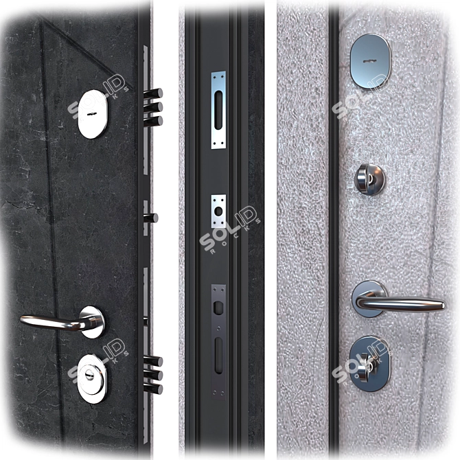 Flash Metal Entry Door Kit 3D model image 2