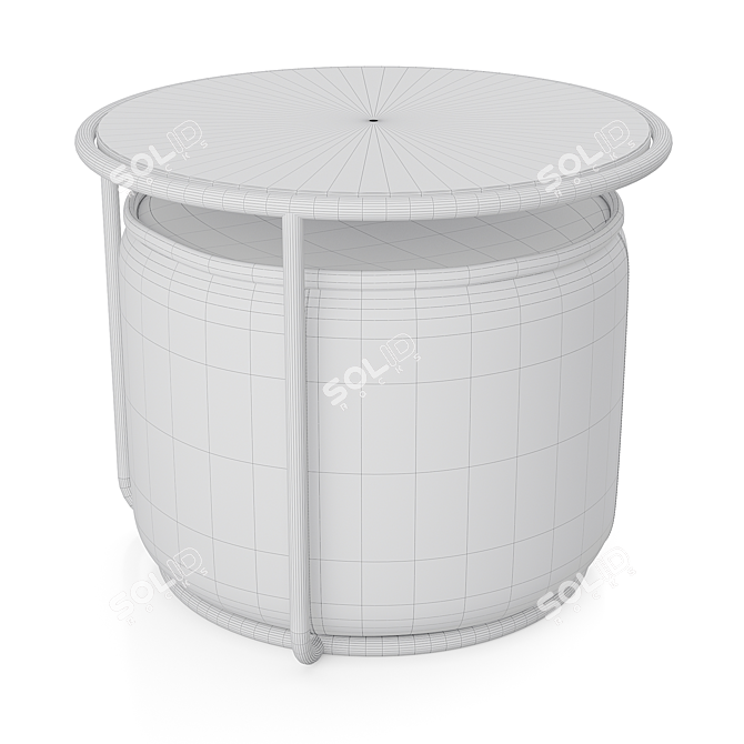 Tom Coffee Table with Ottoman 3D model image 4