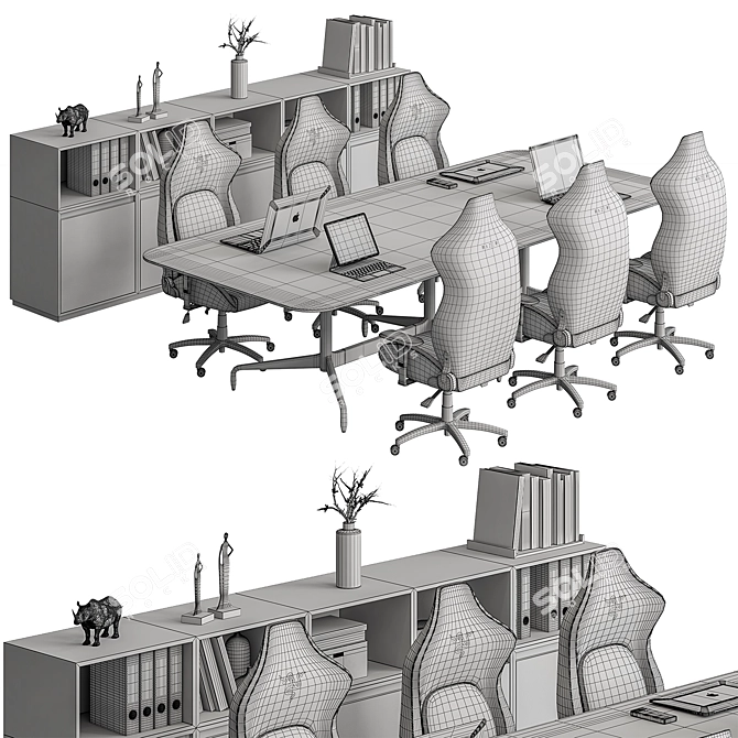 Modern Conference Table - Office 432 3D model image 5