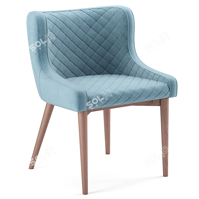 Cady Velvet Dining Chair Olive 3D model image 1