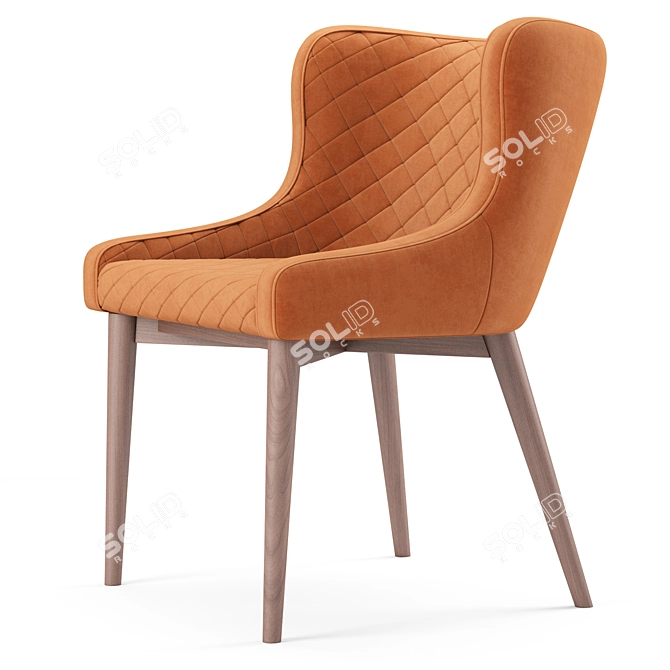 Cady Velvet Dining Chair Olive 3D model image 3