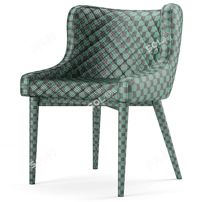 Cady Velvet Dining Chair Olive 3D model image 7