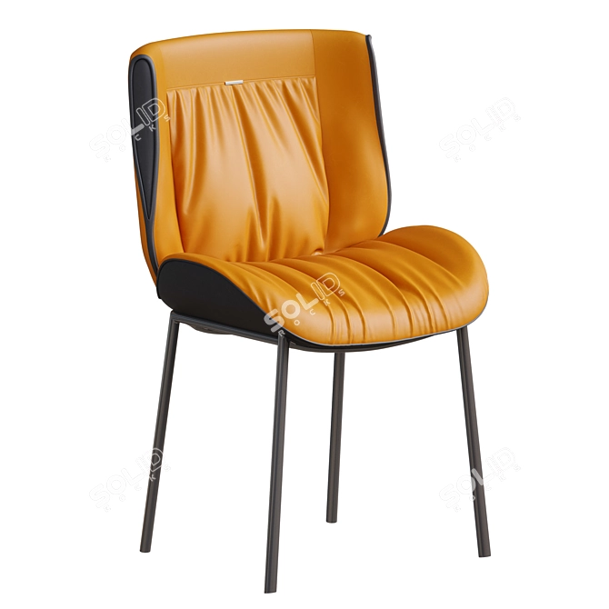 Scandinavian Leather Dining Chair 3D model image 1