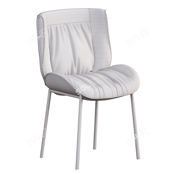 Scandinavian Leather Dining Chair 3D model image 3