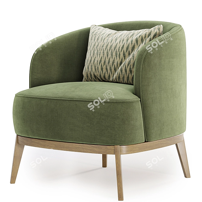 Elegant Megan Armchair in 3 Fab Colors 3D model image 4