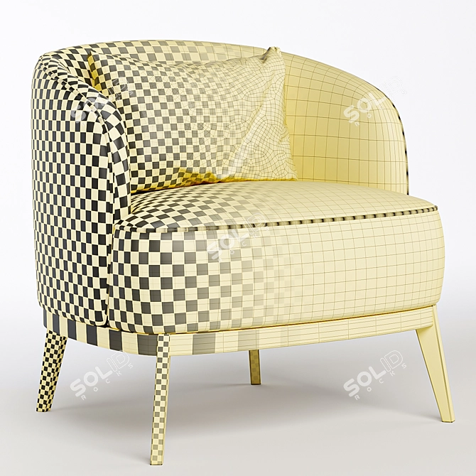 Elegant Megan Armchair in 3 Fab Colors 3D model image 6