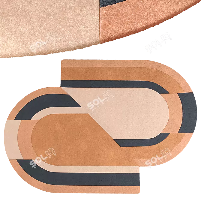 Title: Prospera Asymmetric Wool Rug 3D model image 4