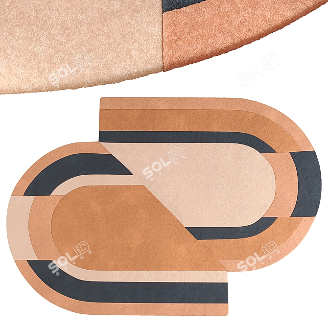 Title: Prospera Asymmetric Wool Rug 3D model image 5