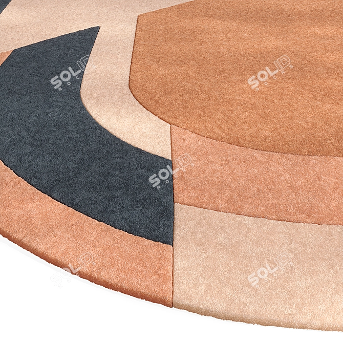 Title: Prospera Asymmetric Wool Rug 3D model image 1