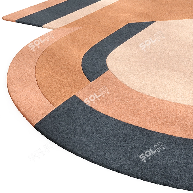 Title: Prospera Asymmetric Wool Rug 3D model image 2