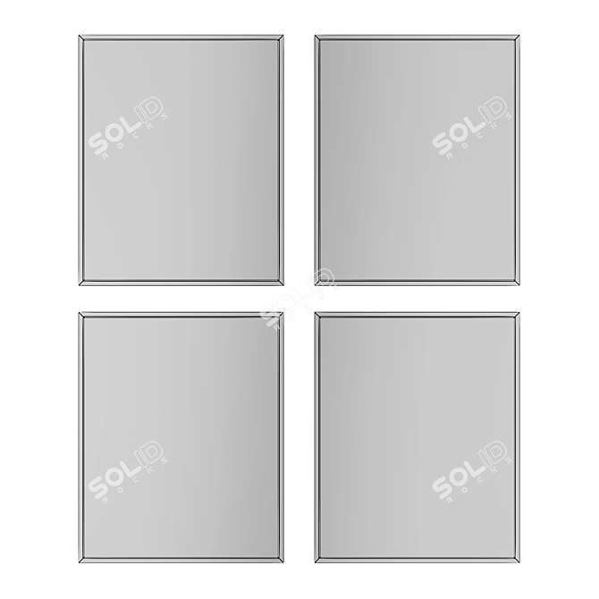 Minimalist Amber Wall Art Set 3D model image 2