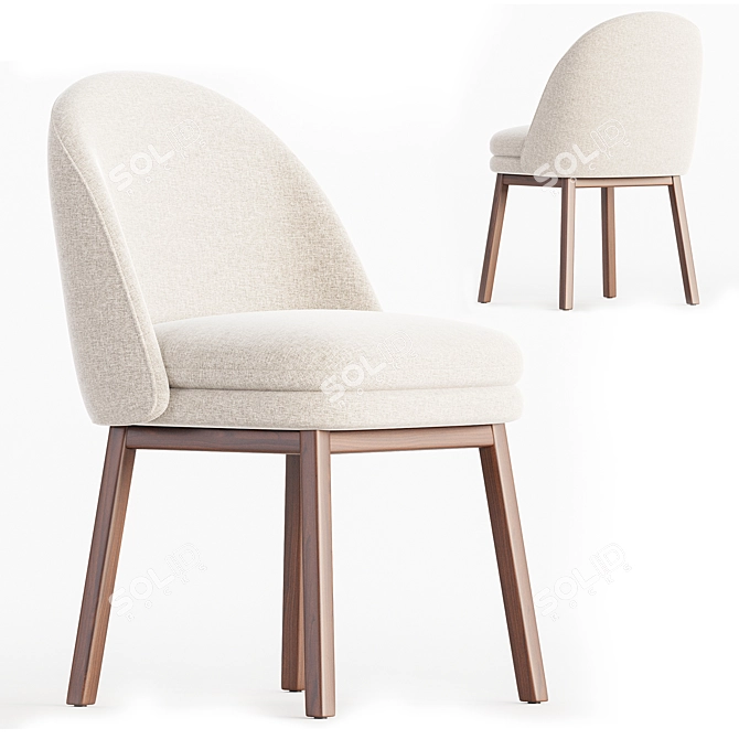 Sleek Wayne Dining Chair 3D model image 1