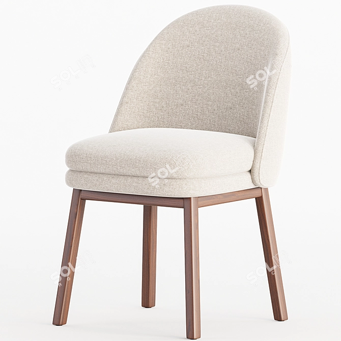 Sleek Wayne Dining Chair 3D model image 4