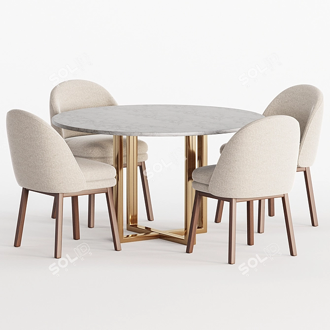 Modern Dining Set 2017 Kit 3D model image 2