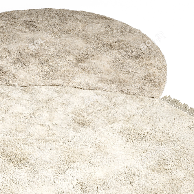 Cozy Cream Tufted Wool Rug 3D model image 2