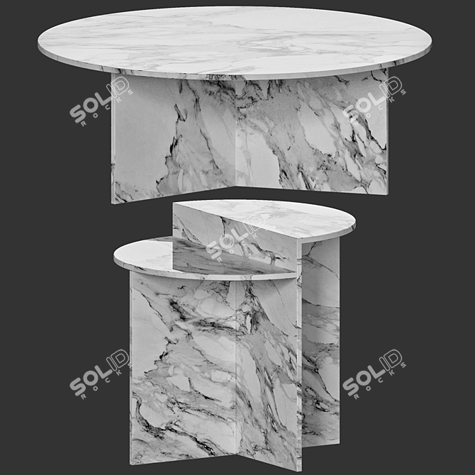 Cazarina Side and Coffee Table Set 3D model image 1