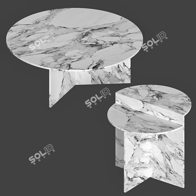 Cazarina Side and Coffee Table Set 3D model image 2