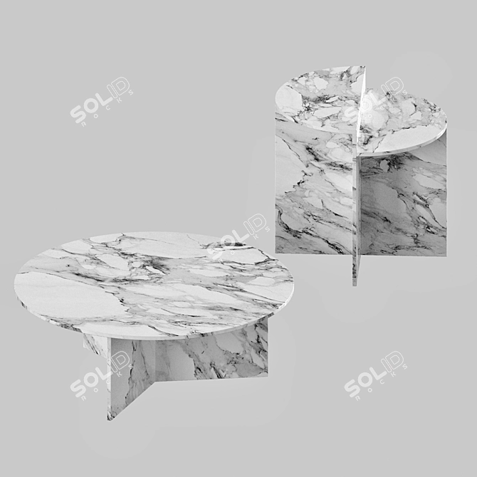 Cazarina Side and Coffee Table Set 3D model image 3