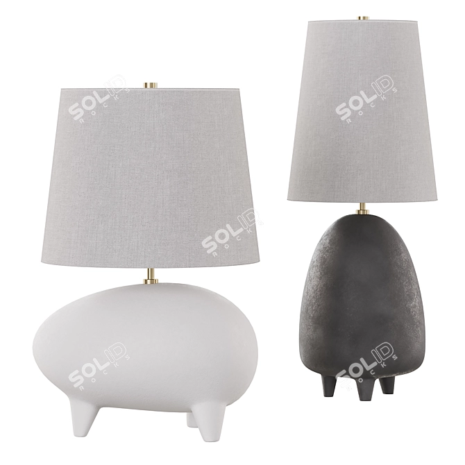 Modern Tiptoe Table Lamp Duo 3D model image 1