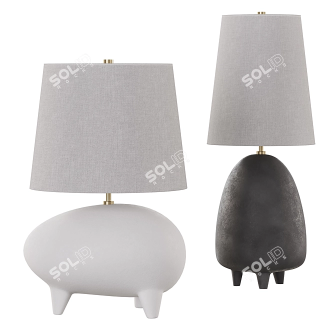 Modern Tiptoe Table Lamp Duo 3D model image 6