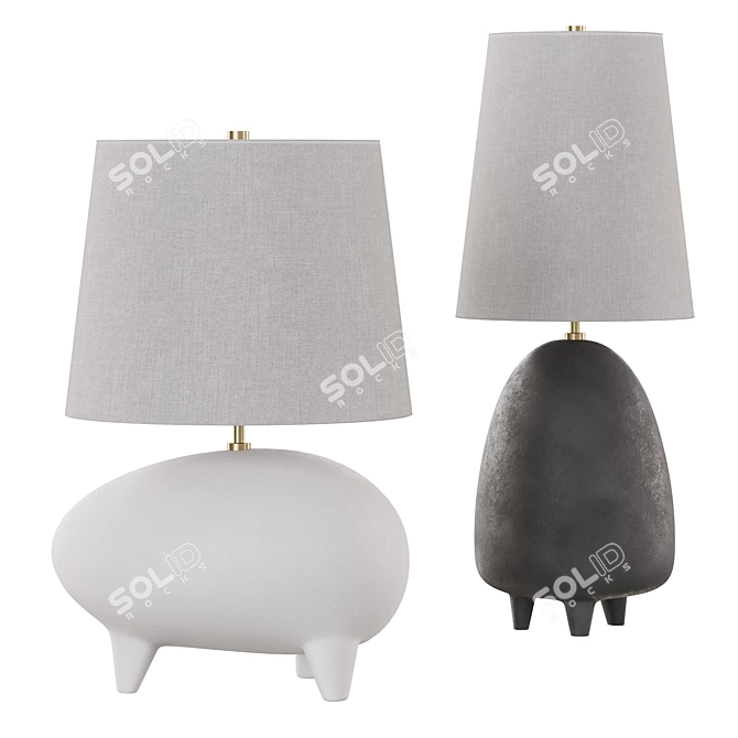 Modern Tiptoe Table Lamp Duo 3D model image 7