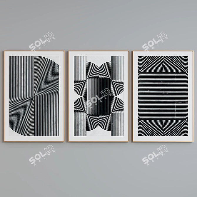 Modern Abstract Picture Frame Set 3D model image 4