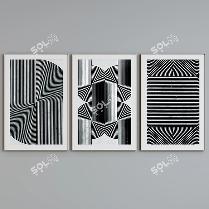 Modern Abstract Picture Frame Set 3D model image 5