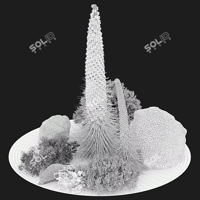 Plants & Rocks Collection Vray Model 3D model image 7